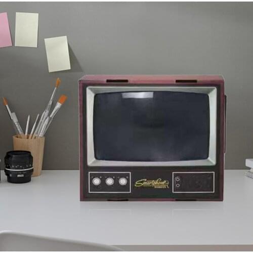 Vintage TV Mobile Phone Smartphone Screen Magnifier for Video TV Show Enlarged Expander Phone Holder Stand