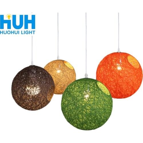 Vintage Wicker Pendant Light E27 Bulb Dinning Room Sitting Room Industrial Loft Nordic Classical Indoor Lighting Pendant Lamp