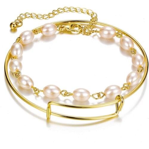 Vintage Hollow Out Design Pearl Female Bracelet European And American Women Gold Bracelet Charm Elegance Jewelry Gift
