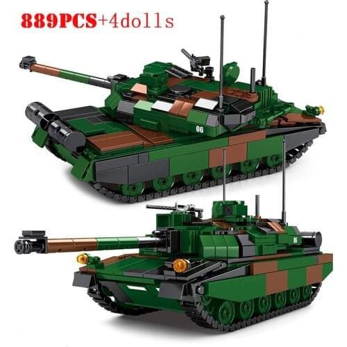 Military Main Battle Vehicle France Leclerc Main Battle Tanks Building Blocks Army WW2 Soldiers Figures City Bricks Children Toy