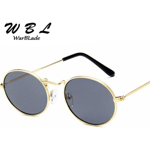 WarBLade New Women Small Oval Sunglasses Men Brand Designer Vintage Sun Glasses Metal Frame UV400 2019 Hot