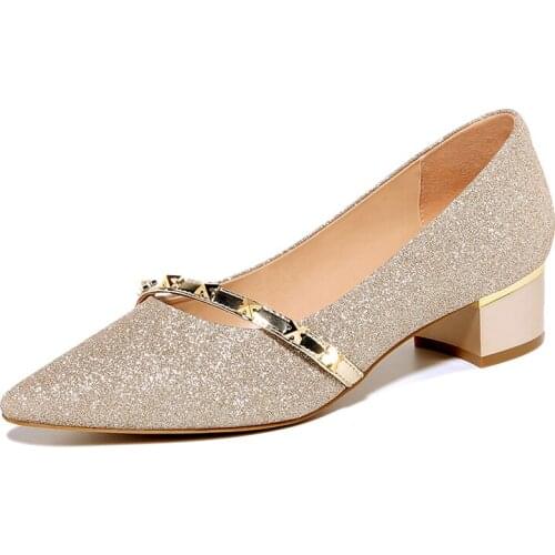 Pointed Thick Heel WomenS Shoes, Metal Decorative Shoes, WomenS Platform WomenS Shoes