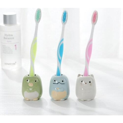 1PCS multi-function ceramic toothbrush candy color holder wash toothpick padded cotton swab bathroom electric toothbrush storage