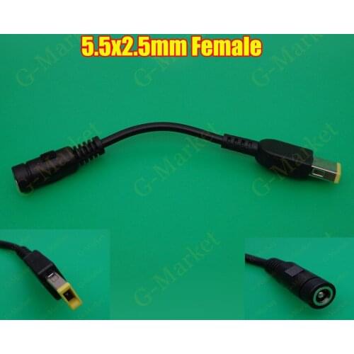 10X Straight DC 5.5x2.5mm Female for Lenovo THINKPAD X1 Yoga13 notebook + pin power adapter connector cord extension cable 14cm