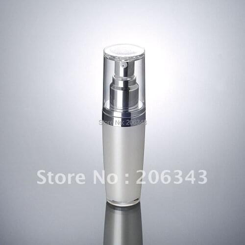 30ml pearl white/purple press pump bottle with flower shape lid,cosmetic container,,Cosmetic bottle Cosmetic Packaging