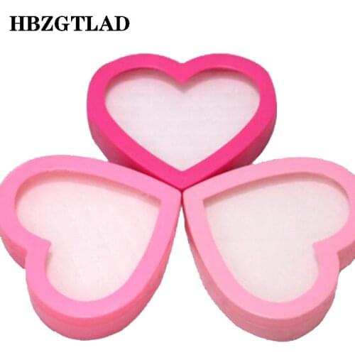 36 hole peach heart ring box 36 bit love plastic packing ring box children ring packing box
