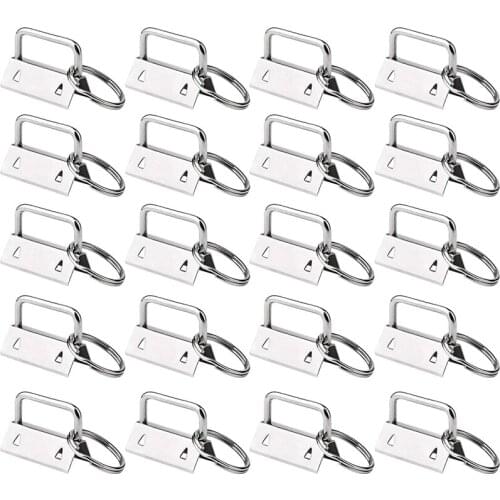 50 Sets Of Keychain Hardware Keychain Keychain Bracelet Clip With 1 Inch Split Ring