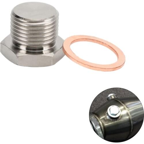 Artudatech 02 Oxygen Sensor 304 Steel Weld On Bung & Plug Wideband Nut & Cap 18 X 1.5 Car Auto Parts