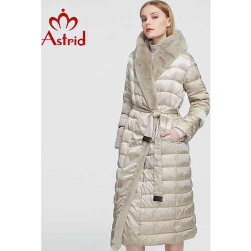 Astrid 2020 New Winter Womens coat women long warm parka Jacket with Rabbit fur hood large sizes female clothing Design ZR-7518
