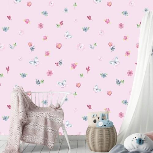 Butterfly flowers and grass wall stickers home bedroom decoration wall decals with glue Vinyl wallpaper stickers for kids rooms
