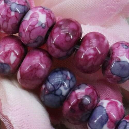 Special Accessories Abacus Beads Loose DIY Stone Semi-precious Riverstone Rain Flower Rainbow Women Girls Jewelry 5X8mm 15inch