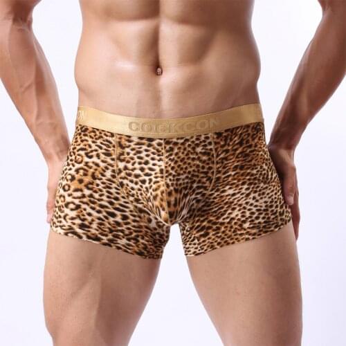 Fast delivery Men Leopard Underwear Edge Gold Mighty Mens U Convex Bag Underpants Boxer