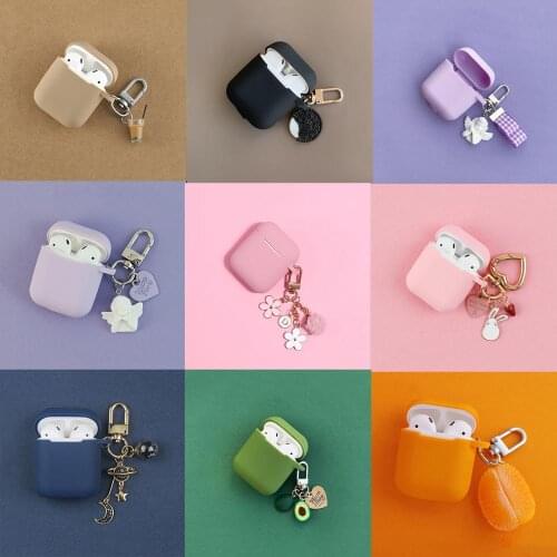 Avocado Orange Angel Milk Tea Flower Earphone Case For Airpods 2 1 Case Silicone Bluetooth Wireless Protect Cover For Airpods