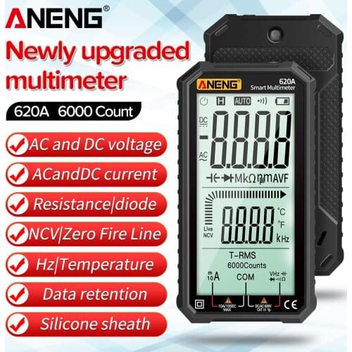 ANENGAC/DC Digital Multimeter 4.7-Inch LCD Display Ultraportable True-RMS Multimeter Auto-Ranging Multi Tester with Amp Volt Ohm