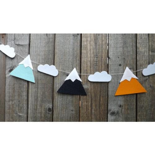 Handmade Mountain Cloud felt Garlands Christening buntings banners Cabin wedding birthday bridal baby shower, Holiday banners