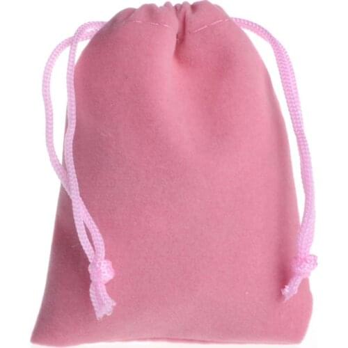 Ferimo 50pcs Pink flannel bag jewelry flannel bag headphones receive flannel bag flannel jewelry bags