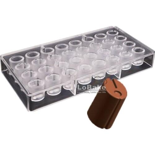 32 cavities oval stick cylinder shape cube polycarbonate PC chocolate mold ice cube mould candy making molding tools DIY bakery