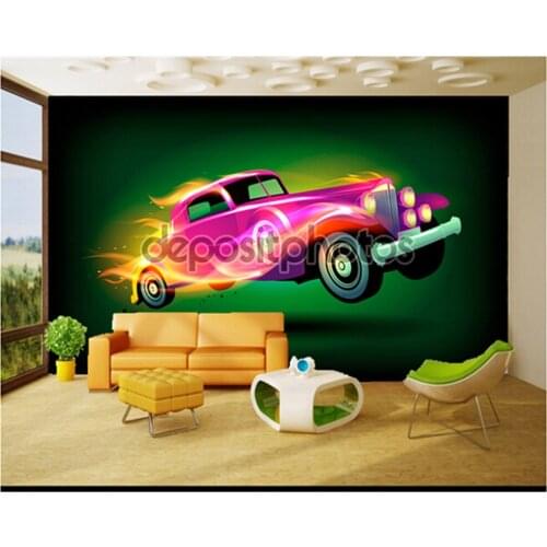 Custom papel DE parede para quarto Fire car murals for children room sitting room wall papel DE parede vinyl which wallpaper