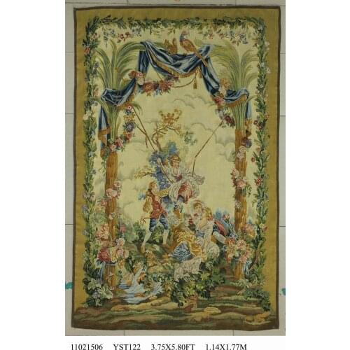 French Handwoven Aubusson Tapestry Fashionable Household Decorates Circular Antique Aesthetic
