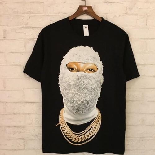 Hip Hop Streetwear Diamond Masked 3D Printed T Shirts Mens Casual Oversize Fashion 1:1 High Quality Short Sleeve T-Shirt Couples