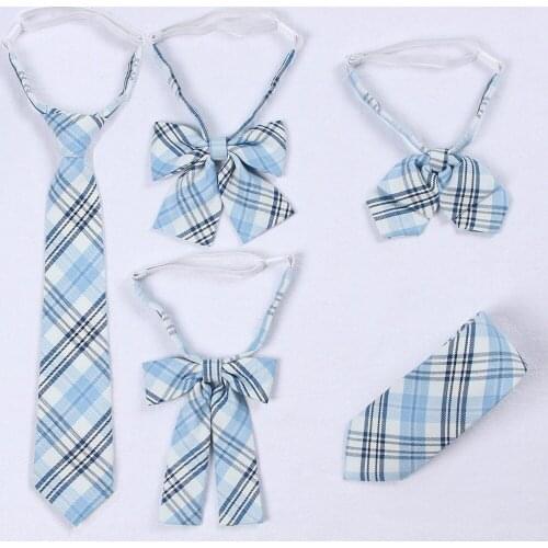 Jk Lattice Bow Tie High School Uniform Students Accessories Japanese Lovely Girls Neck Rope Butterfly Knot Cravat Preppy Chic