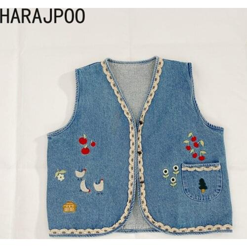 Женские джинсовые жилеты Harajpoo China At AliExpress