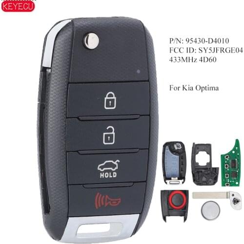 KEYECU P/N: 95430-D4010 Flip Remote Key 4B Fob for Kia Optima 2016 2017 2018 2019 2020 FCC ID: SY5JFRGE04