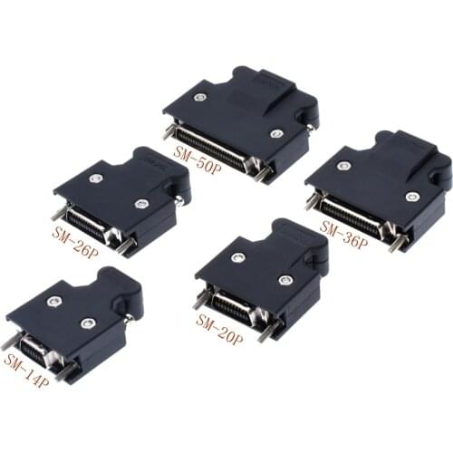 5pcs SCSI Male MDR 14 20 26 36 50 Pin Compatible 3M SCSI CN Connector 10314 10320 10326 10336 10350 Cable Wire Solder Type Shell