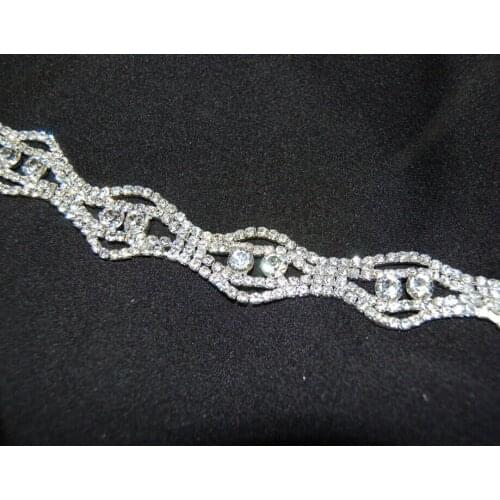 Hot Wholesale Free Shipping 5 Yards 19mm Width Rhinestone Cup Chain Rhinestone Trim for Bridal Headband Head Piece