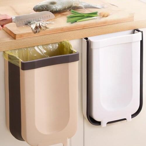 Mutifunctional Kitchen Trash Can Collapsible Car Waste Bin Garbage Sorting Storage Basket Cabinet Haning Stand Trash Large Size