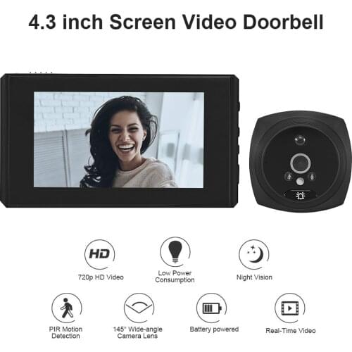 N7-B/N6 4.3 inch Door Peephole Camera Visual Intercom Doorbell Night Vision Phone Video Eye Ring Cat Eye Monitor Viewfinder