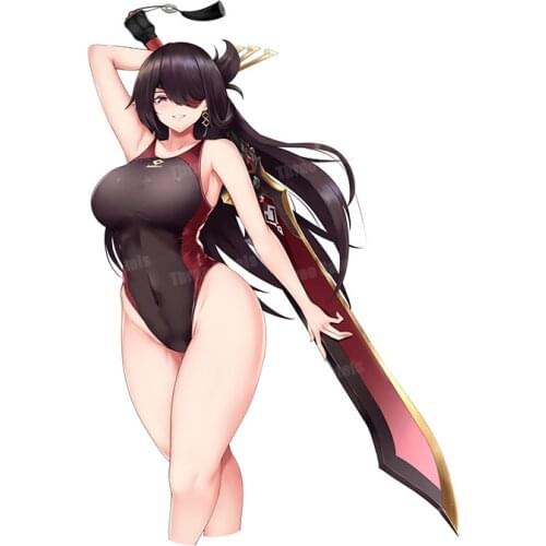 Dawasaru Paimon And Beidou Genshin Impact DIY Decal For Suitcase Luggage Laptop Motorcycles Car Decoration Sticker