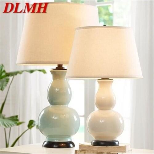 DLMH Table Lamp Desk Ceramic Modern Office Luxury Decoration Bed LED Light For Home