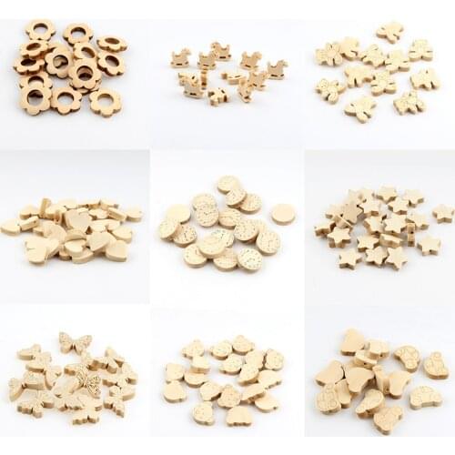 Natural Color Mixed styles Wooden Beads Wood Accessories DIY Beads for Jewelry Making Baby Wood Pacifier Clip