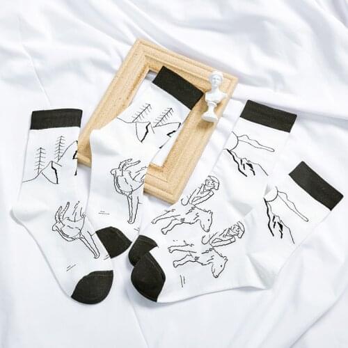 New Summer Thin White Socks Women Korean Japanese Harajuku Socks Girls Preppy Style Mid-tube Cotton Sock Skarpetki Damskie