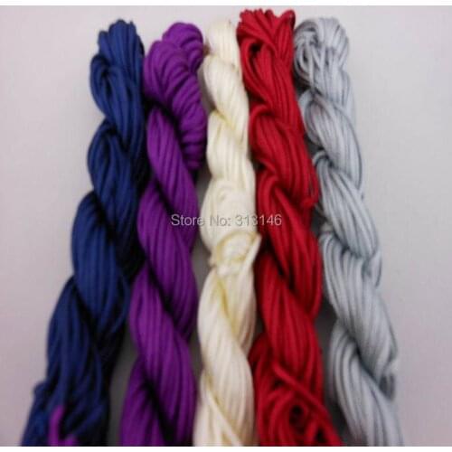 Wholesale Lots 5pcs 1.5mm Macrame Charming Shamballa Bracelet Nylon Beading Rattail Cord Braided Chinese Knot String Thread Rope