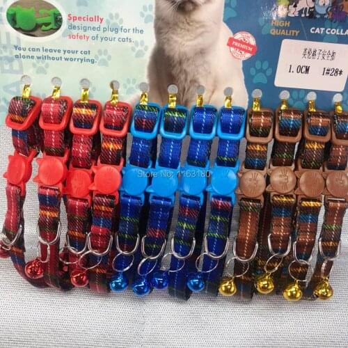 1200pcs/lot New Cat & Dog Buckle Pet Collar Dog Cat Collar With Bell Kitten Collar Necklace Pets Dog Accessories
