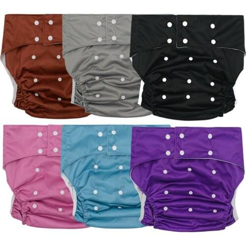 6 Sets Adult Cloth Diaper Working with Nappy Inserts Waterproof Adult Washable Nappy for Teenager Reusable Incontinence Pants