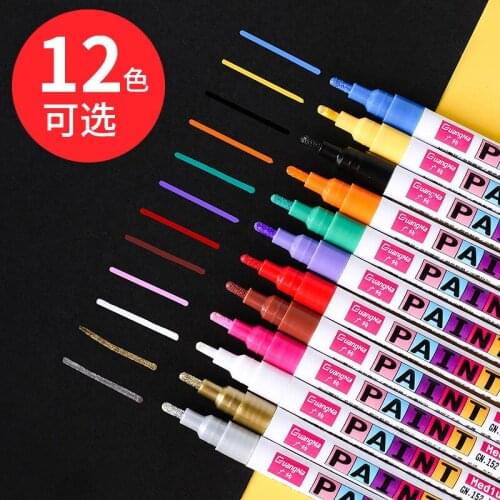 12 Color GN152 Paint Pen DIY Photo Album Black Card Pen Graffiti Sign Pen Ceramic 2.0 Tire Touch-up Pen