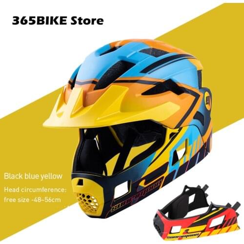 Detachable MTB Kids Cycling Helmet with light Full Face Child Helmet Sports Safety Roller Skating Skiing Helmet Bike Equipment