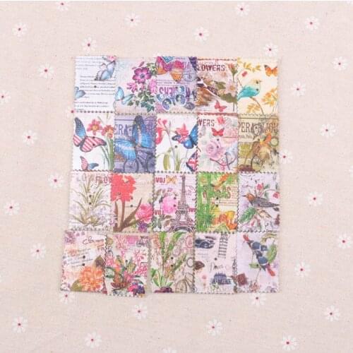 10pcs Bird Flower Wooden Buttons Home decoration Crafts Postage Stamp Plant Handmade Scrapbooking Craft Accessories 40x28mm