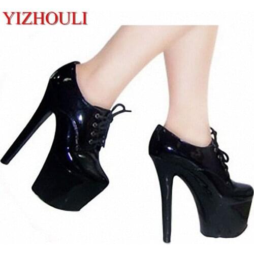 15 cm stylish lace-up shoes, sexy heels, nightclub single shoes pole dancing shoes
