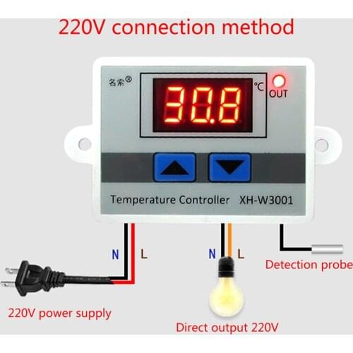 220V LED Digital Temperature Controller 10A Thermostat Control Switch Probe New