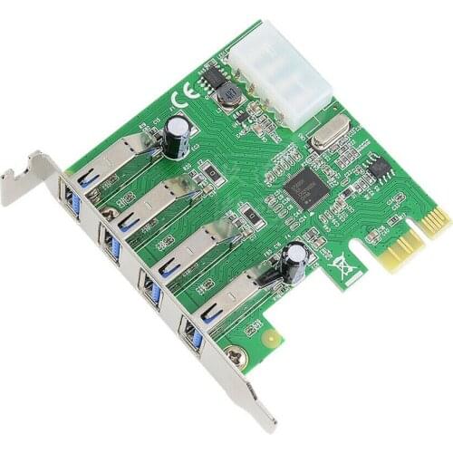 USB 3.0 PCI-E Card USB PCI Express HUB 4 Port Horizontal Connection