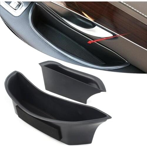 Car Front Door Storage Box Organizer Container Holder 2PCS For Mercedes Benz C Class GLC-Class 2015-2018 Left Driver