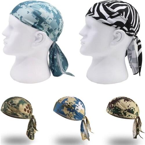 Cycling Bandana Skull Cap Beanie Lightweight Adjustable Cotton Biker Hat Hood Headband Headscarf Doo Rags Head Wraps