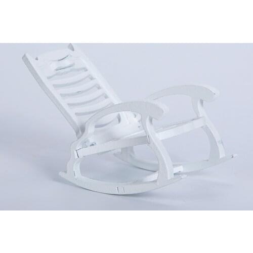 1/12 Wooden Dollhouse Miniature Rocking Chair Simulation Furniture Outdoor