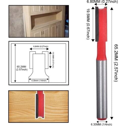 1/4" Shank Diameter 1/4" Blade Width Flush Trim Router Bit 25mm Blade High Carbide Router Bits For Wood Milling Cutter Woodwork