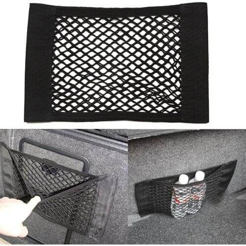 1PC Car Back Rear Trunk Seat Elastic String Net Mesh Storage Bag Pocket Cage