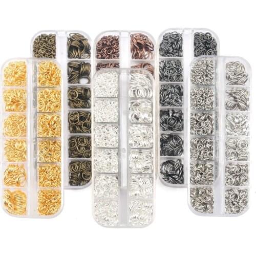 1100P 7 Styles 4-9MM DIY Jewelry Findings Material Beads Cup Earring Hook Jump Ring Hook Pin Box Sets Jewelry Making Findings